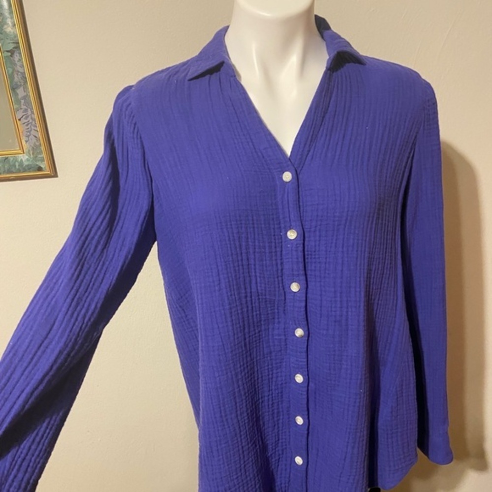 J. Jill XS Women's Purple Button-Up Top